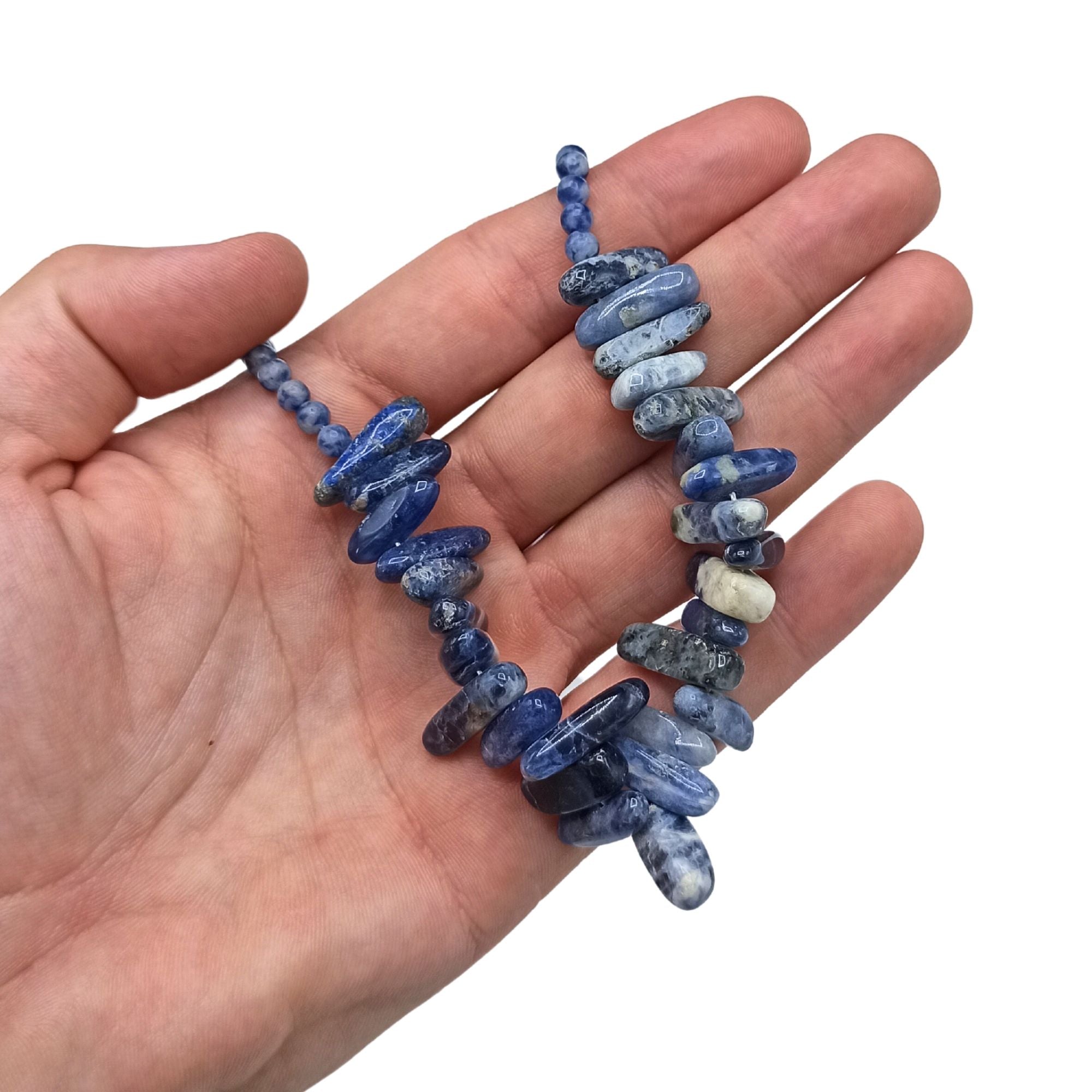 Longstone Sodalite Gem Necklace with Deep Blue Elegance