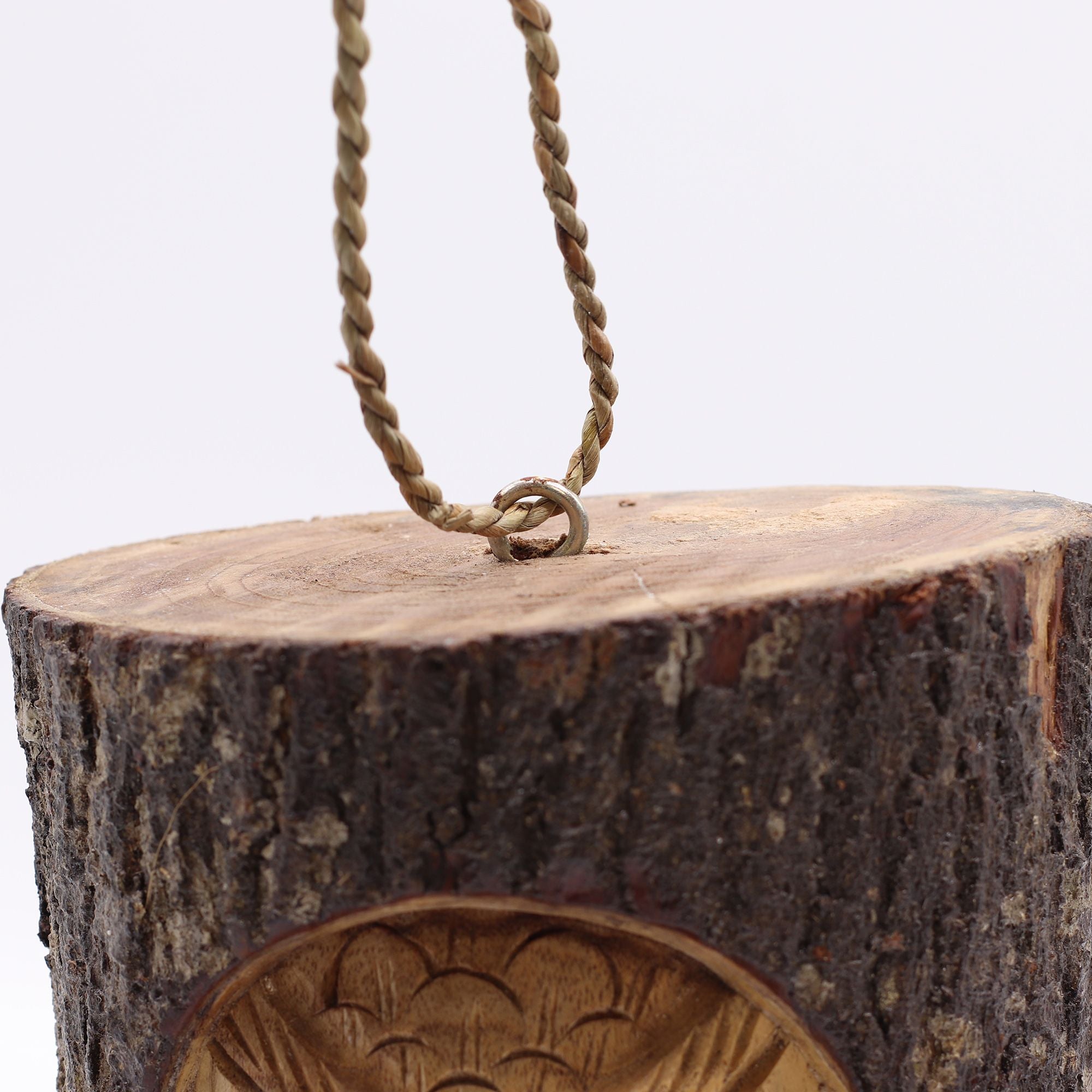 Tree Trunk Face Bird House with Wise Owl Design for Outdoor Gardens