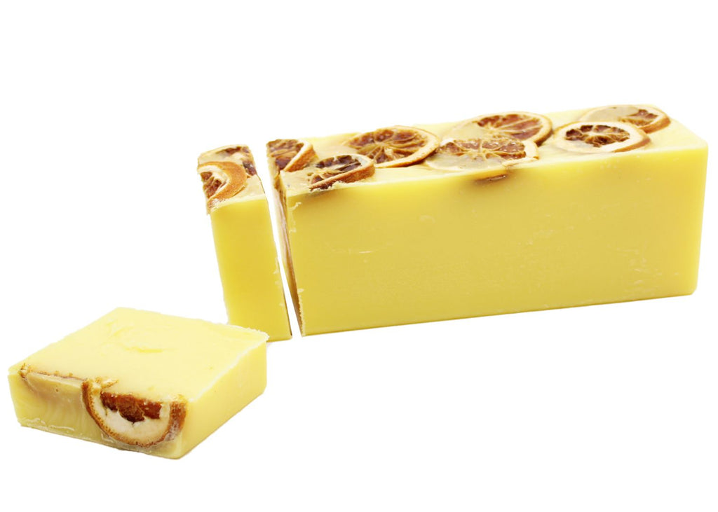 Slice of Sunshine Soap Loaf with Dried Orange Slices