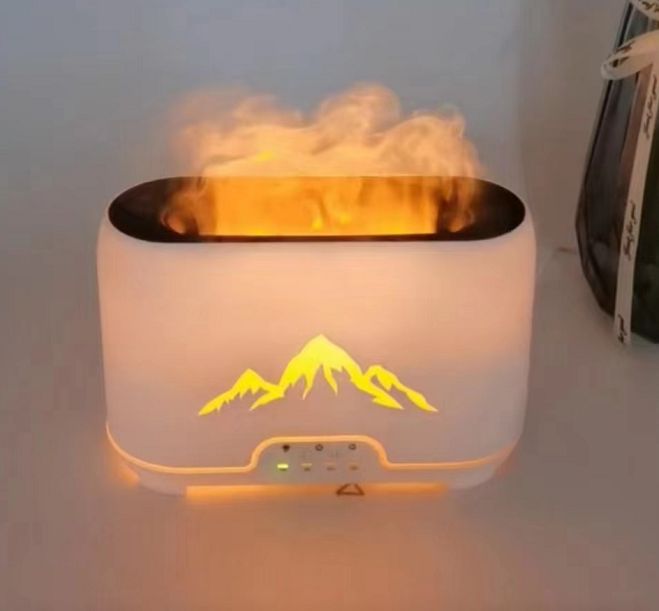 Himalayas Aroma Diffuser with USB C Remote Control Flame Effect