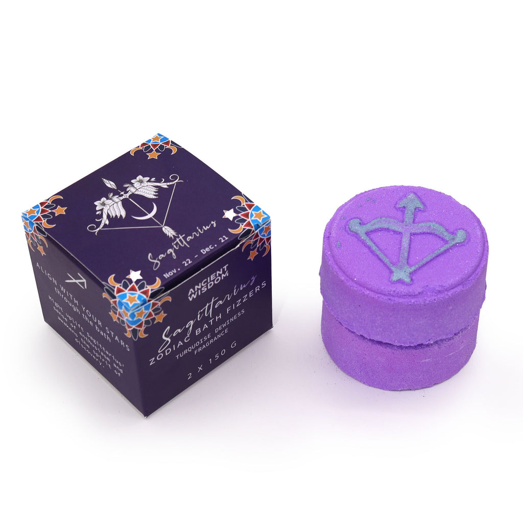 Set of Zodiac Bath Fizzers with Horoscope for Sagittarius Lovers