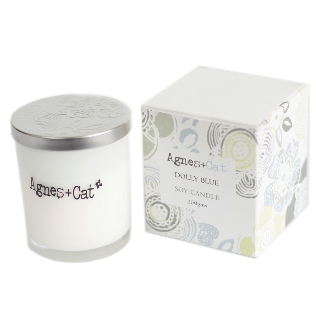 Agnes + Cat Votive Candle in Dolly Blue for Comforting Ambiance