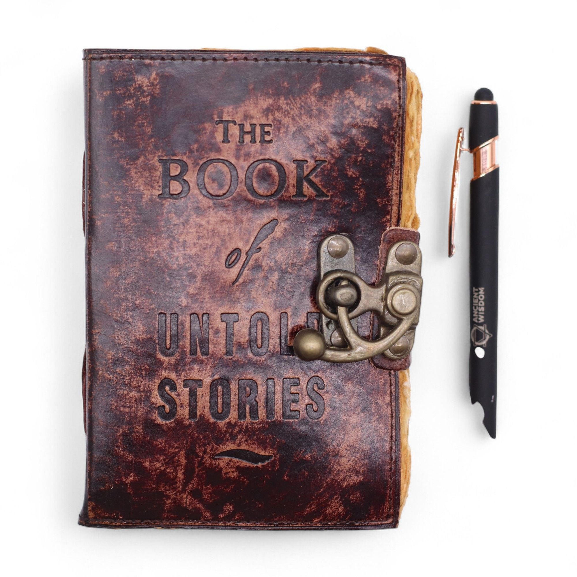 Fat Deckled Leather Notebook The Book of Untold Stories Journal