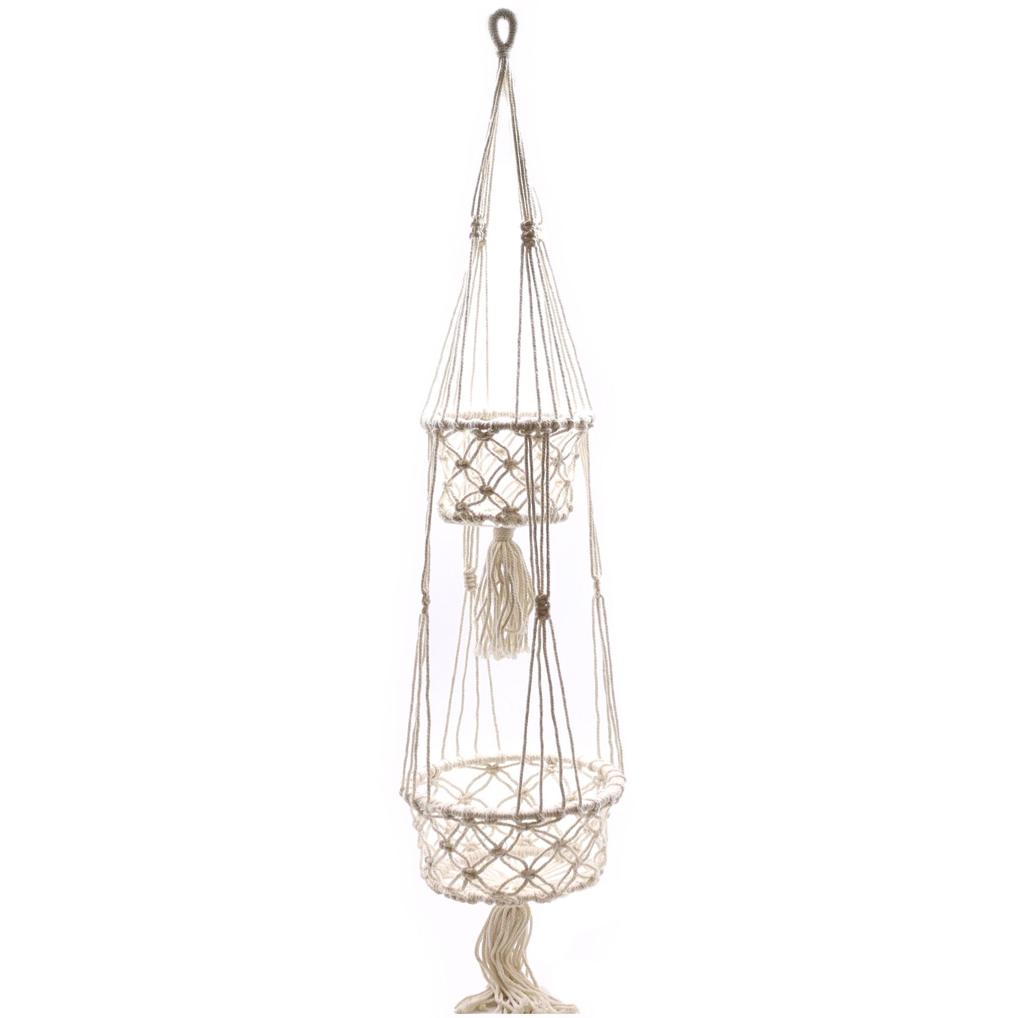 Macrame Pot Holder Double Holder for Stylish Home Plant Décor