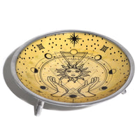 Triple Leg Enamelled Offering Plate - Hands & Sun