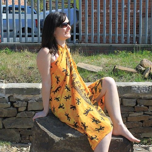 Bali Gecko Sarongs in Yellow Stylish Versatile Wear for Summer