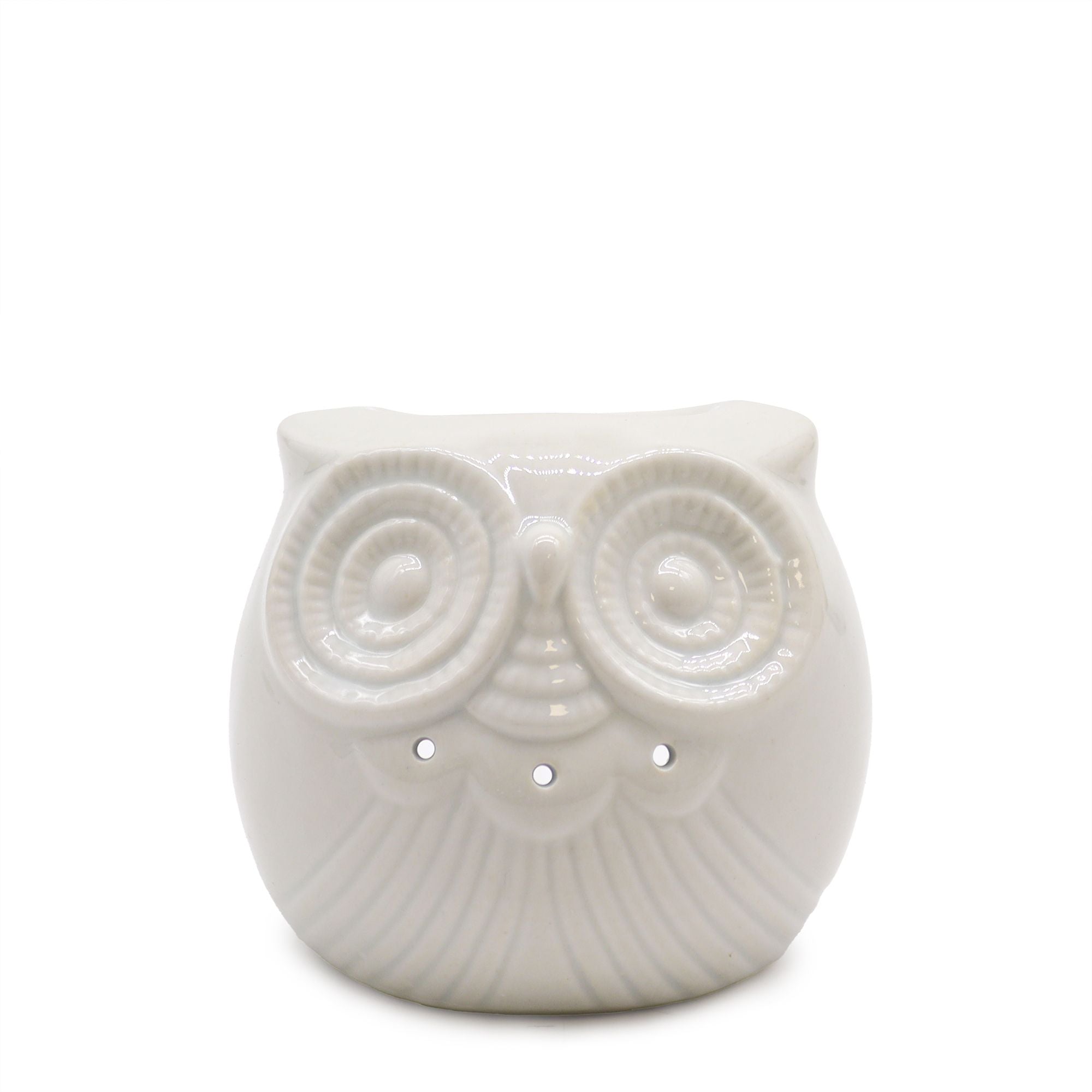 Classic White Oil Burner Short Owl Design for Fragrance Oils