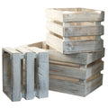 Wooden Storage Crates Set of 3 in Whitewash for Home Organisation