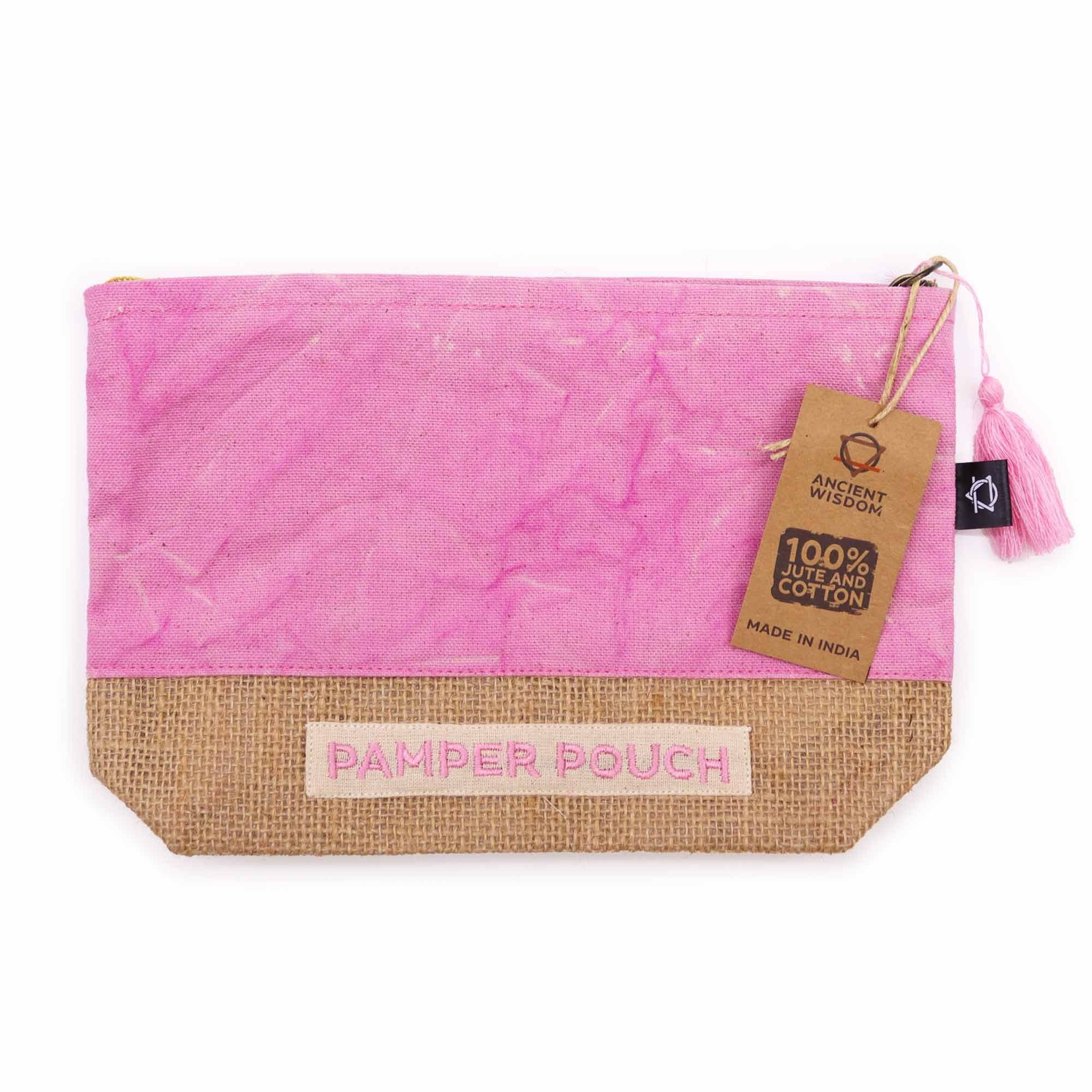 Pamper Pouch in Pink and Purple Stonewash for Daily Essentials