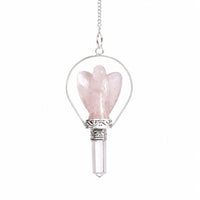 Angel Pendulum with Ring- Rose Quartz