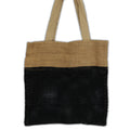 Pure Soft Jute and Cotton Mesh Bag in Black for Everyday Use