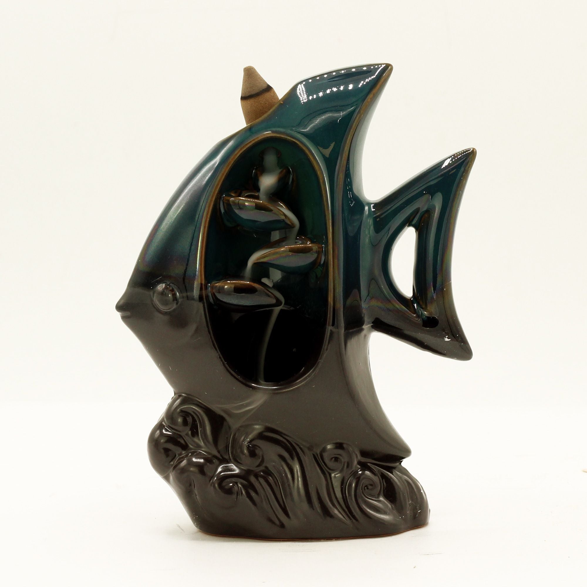 Backflow Incense Burner Tropical Fish for Relaxing Home Décor