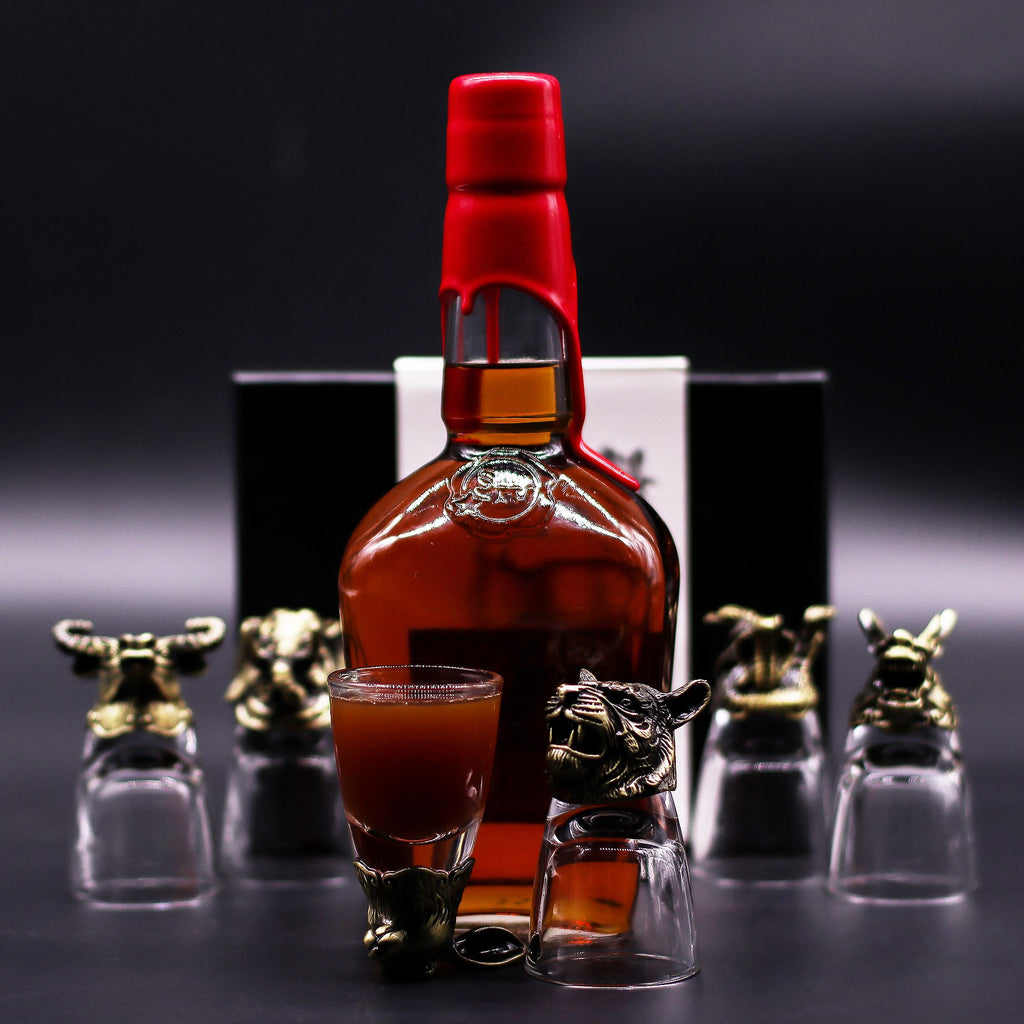 Gift Set of 6 Mystical Creatures Shot Glasses in Antique Bronze