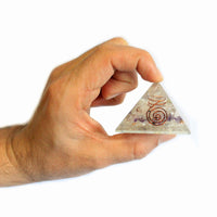 Medium Orgonite Pyramid 55mm Gemchips and Copper