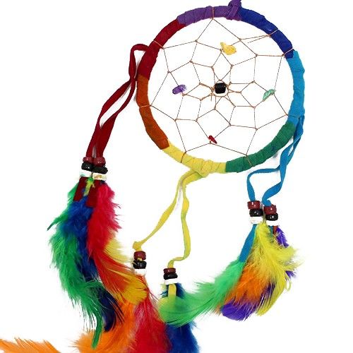 Bali Dreamcatchers Medium Round Rainbow Dream Catcher for Sweet Dreams