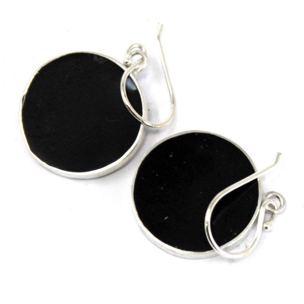 Tree of Life Silver Earrings 15mm with Abalone Inlay Design