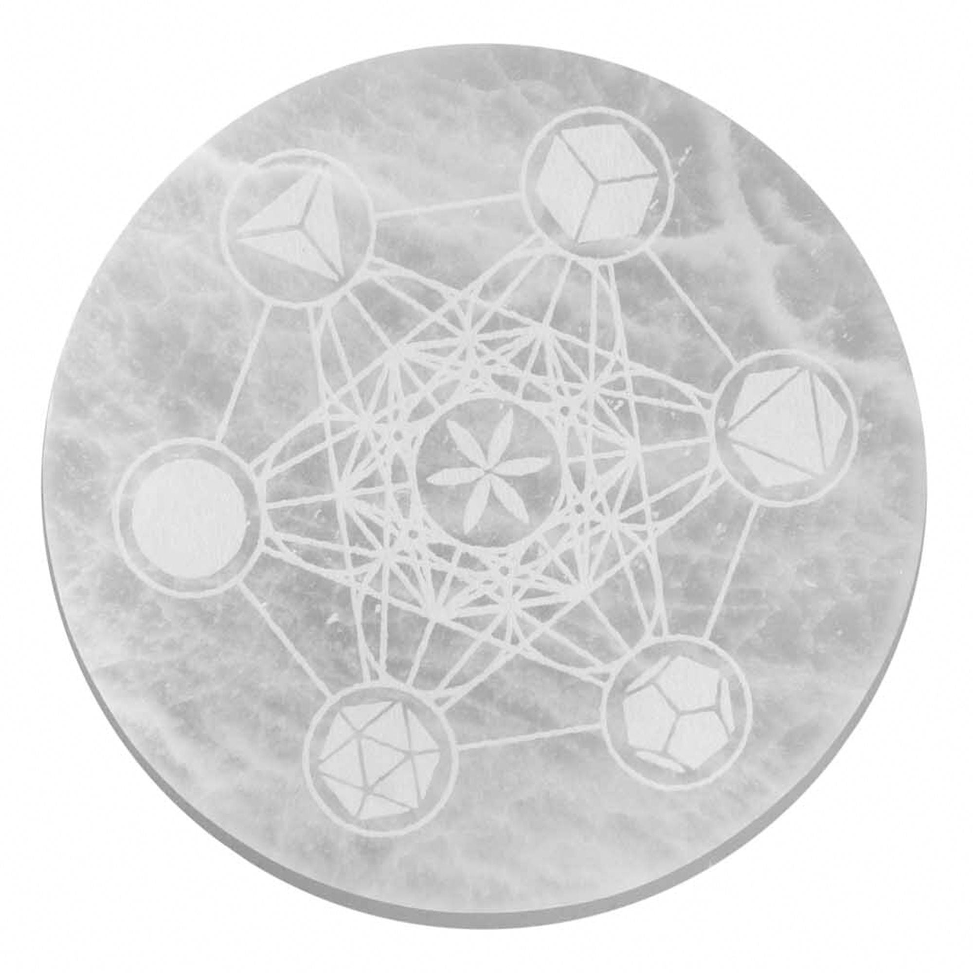 Large 18cm Charging Plate with Sacred Geometry Design for Crystals