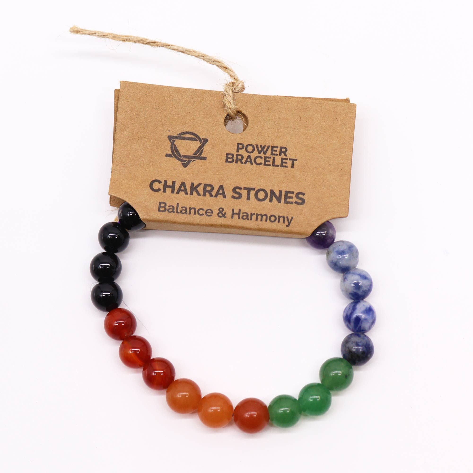 Power Bracelet with Chakra Stones for Energy Balance and Harmony
