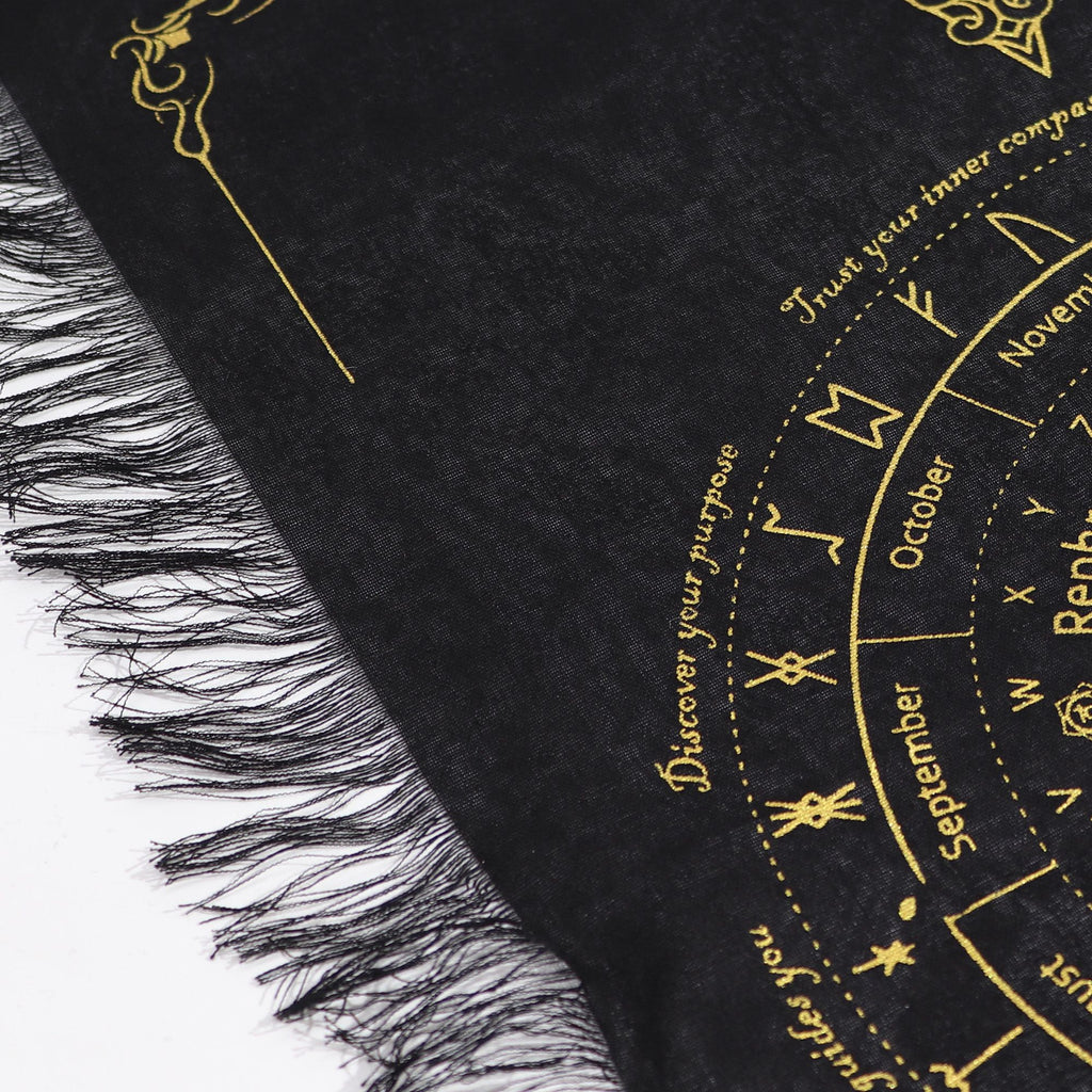 Ancient Witch Pendulum Divination Cloth with Sun Face Design