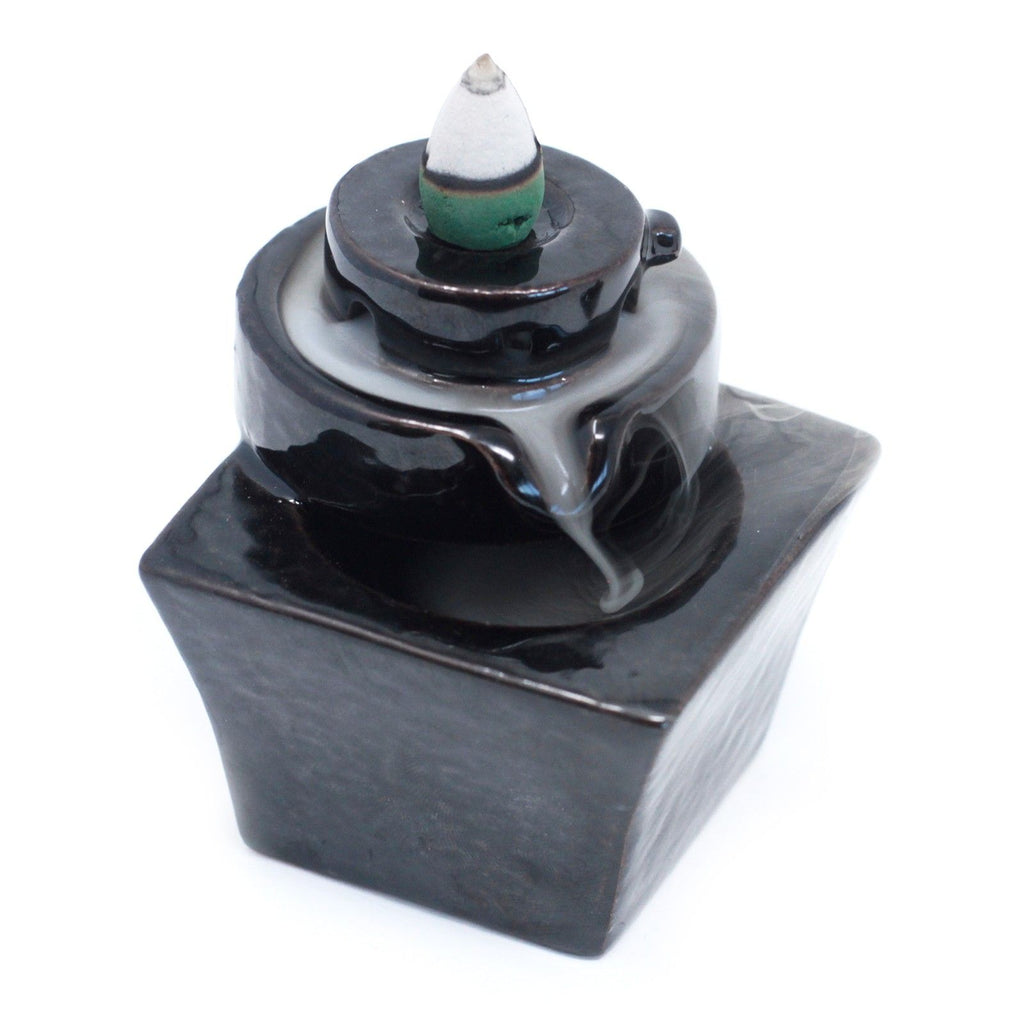 Back Flow Incense Burner Round to Square for Relaxing Ambience