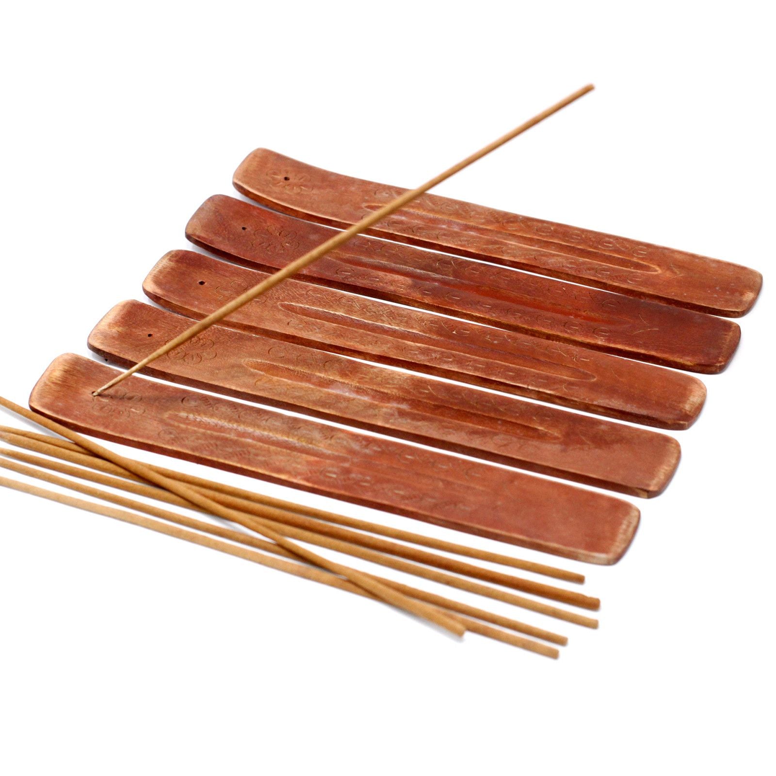 Carved Mango Wood Ashcatcher 10 Inch for Incense Enthusiasts