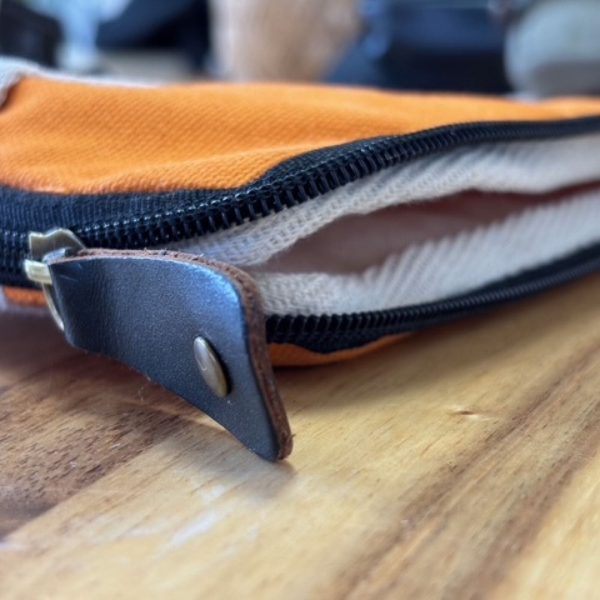 Canvas Tablet Pouch in Vibrant Orange for Easy On the Go Use