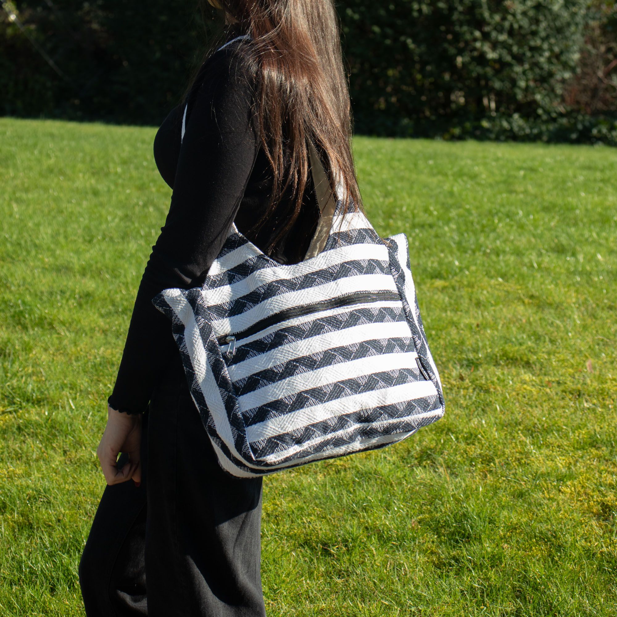 Nomad Sari Jacquard Natural Wander Muse Bags Stylish Tote Bag