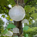 Recycled Glass Wind Chimes Copis & Glass Drop in Green & White