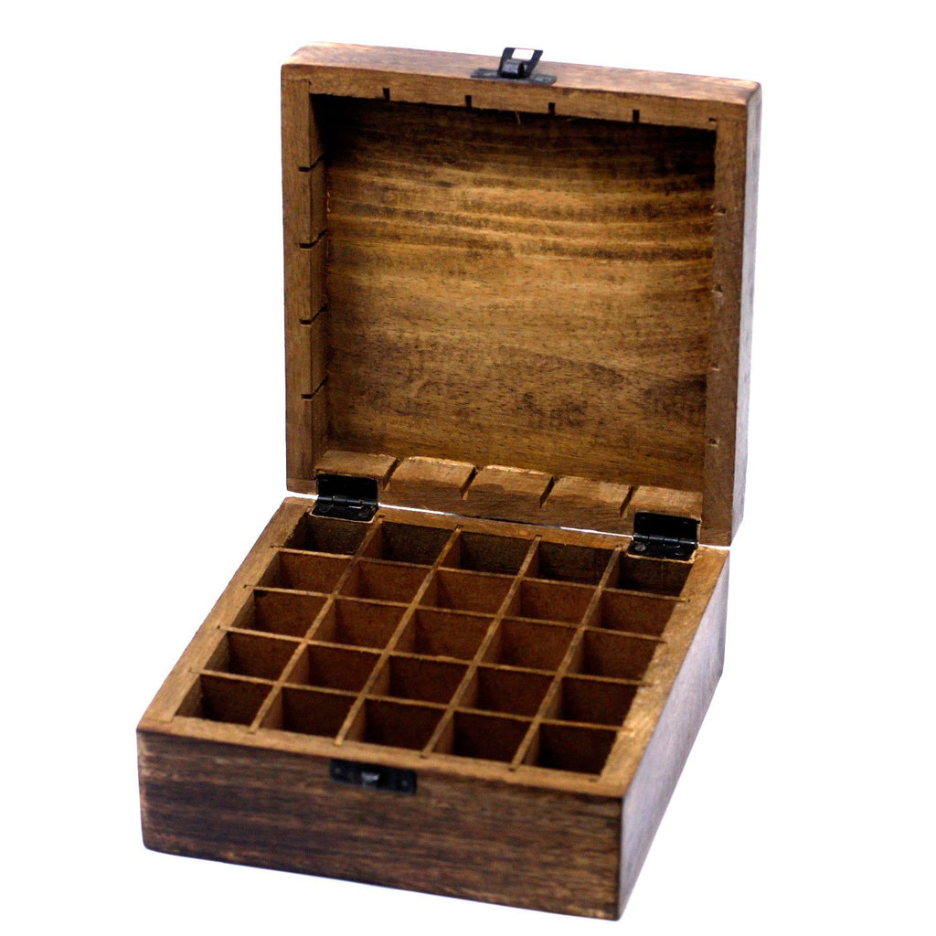 Mango Aromatherapy Box with Floral Design for 25 Essential Oils