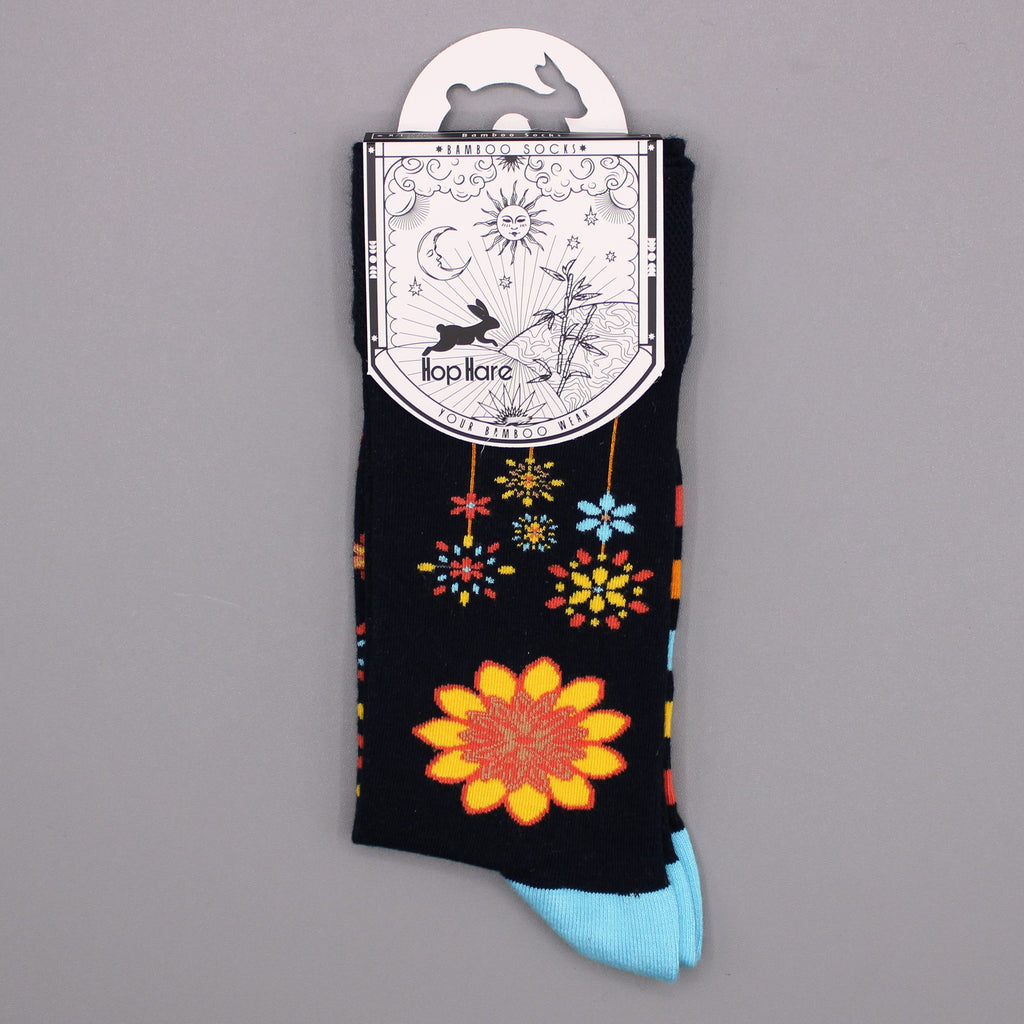 Hop Hare Bamboo Socks S/M Mandala Flowers for Ultimate Comfort