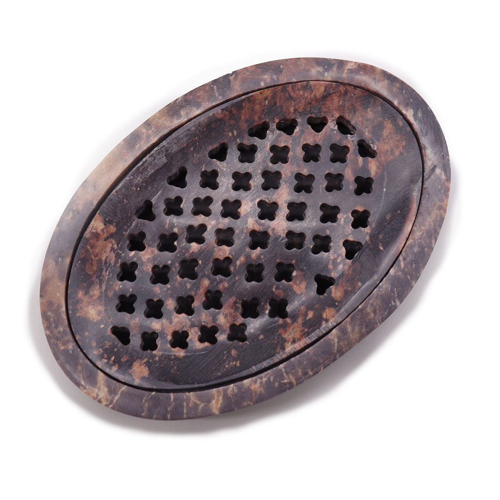 Classic Oval Soapstone Soap Dish & Drainer for Elegant Bathrooms