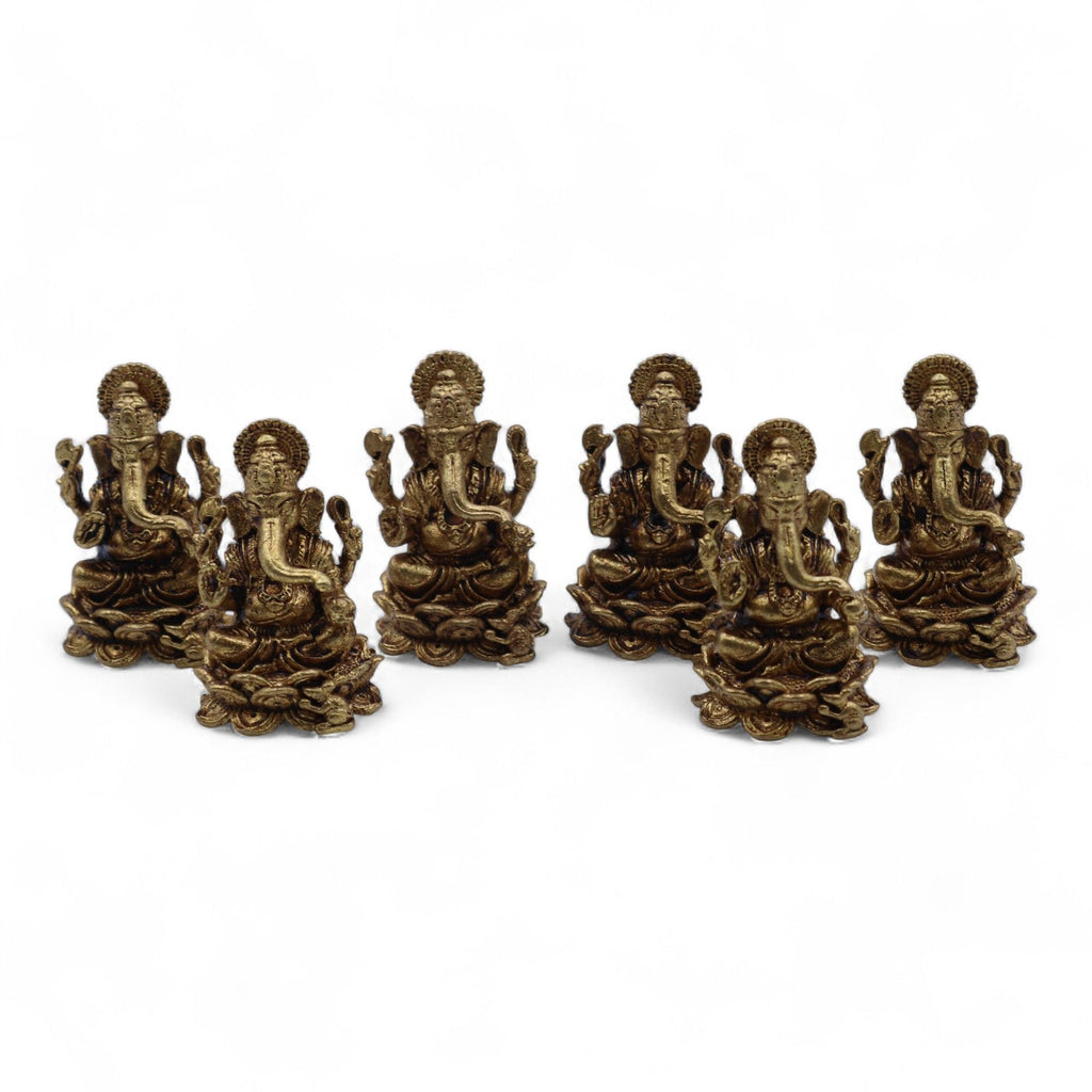 Brass Miniature Ganesha Figurine for Wisdom and Good Fortune
