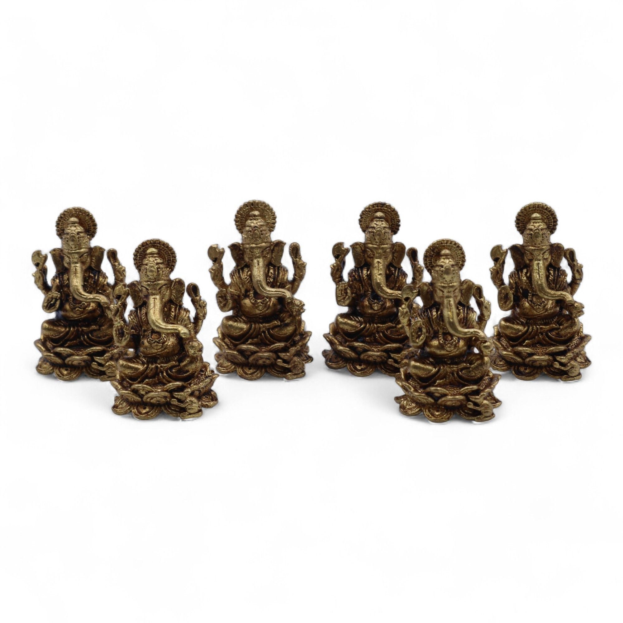 Brass Miniature Ganesha Figurine for Wisdom and Good Fortune
