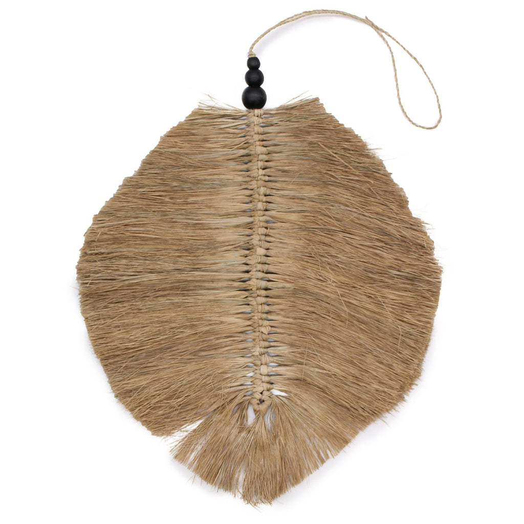 Hanging Raffa Leaf 35cm Natural Wall Art for Home Decor