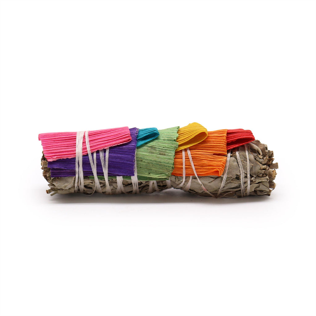 Smudge Stick White Sage with Seven Corn Leaves for Cleansing