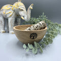 Wooden Smudge Bowl with Tree of Life Design for Ritual Offerings