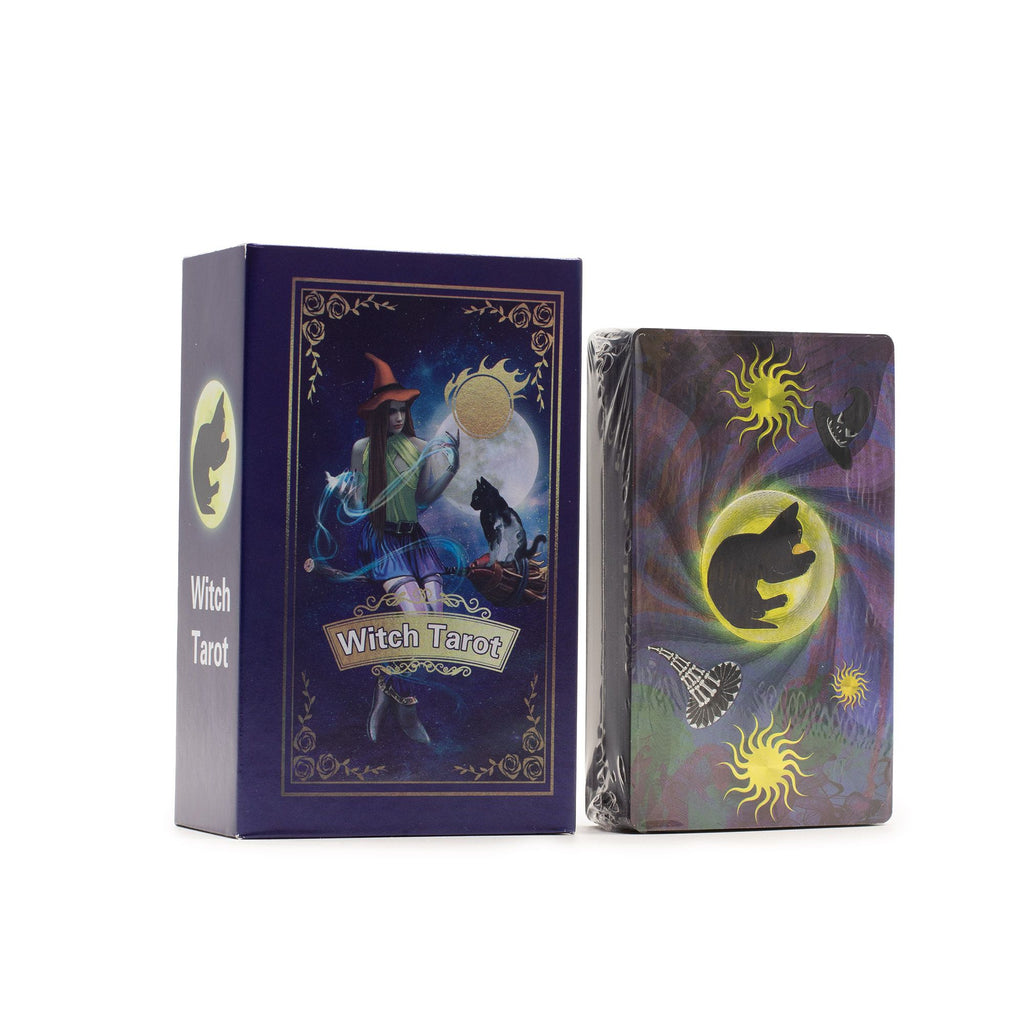 Purple Foil Tarot Card Set with Guidebook for Witchcraft Lovers