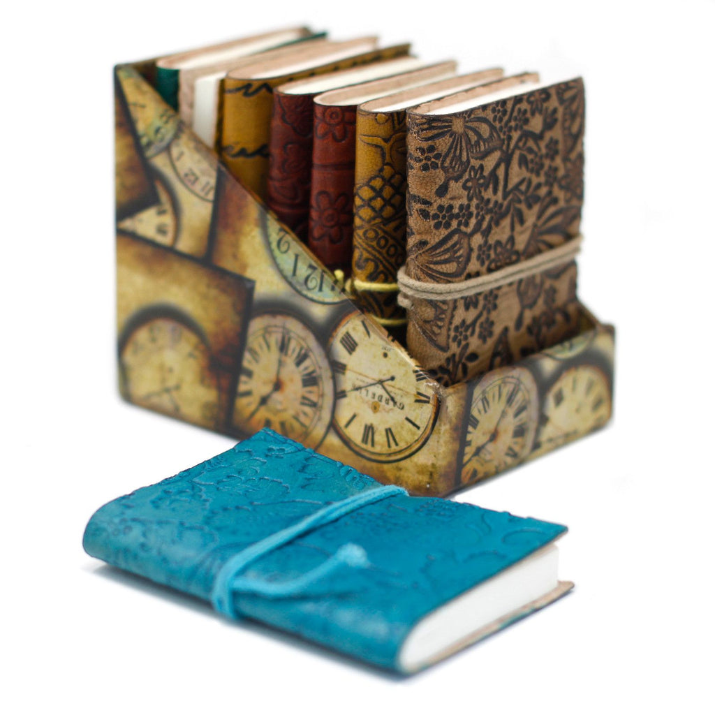 Mini Assorted Leather Notebook with Vintage Style Design