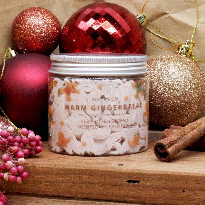 Warm Gingerbread Whipped Soap 120g for Festive Cleansing Delight