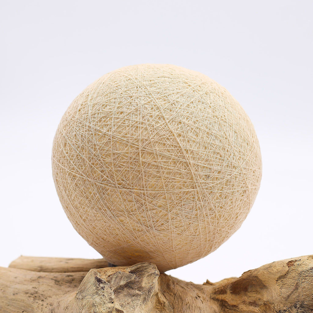 DriftGlow Lamp with Cotton Wrap Cream Shade and Driftwood Base