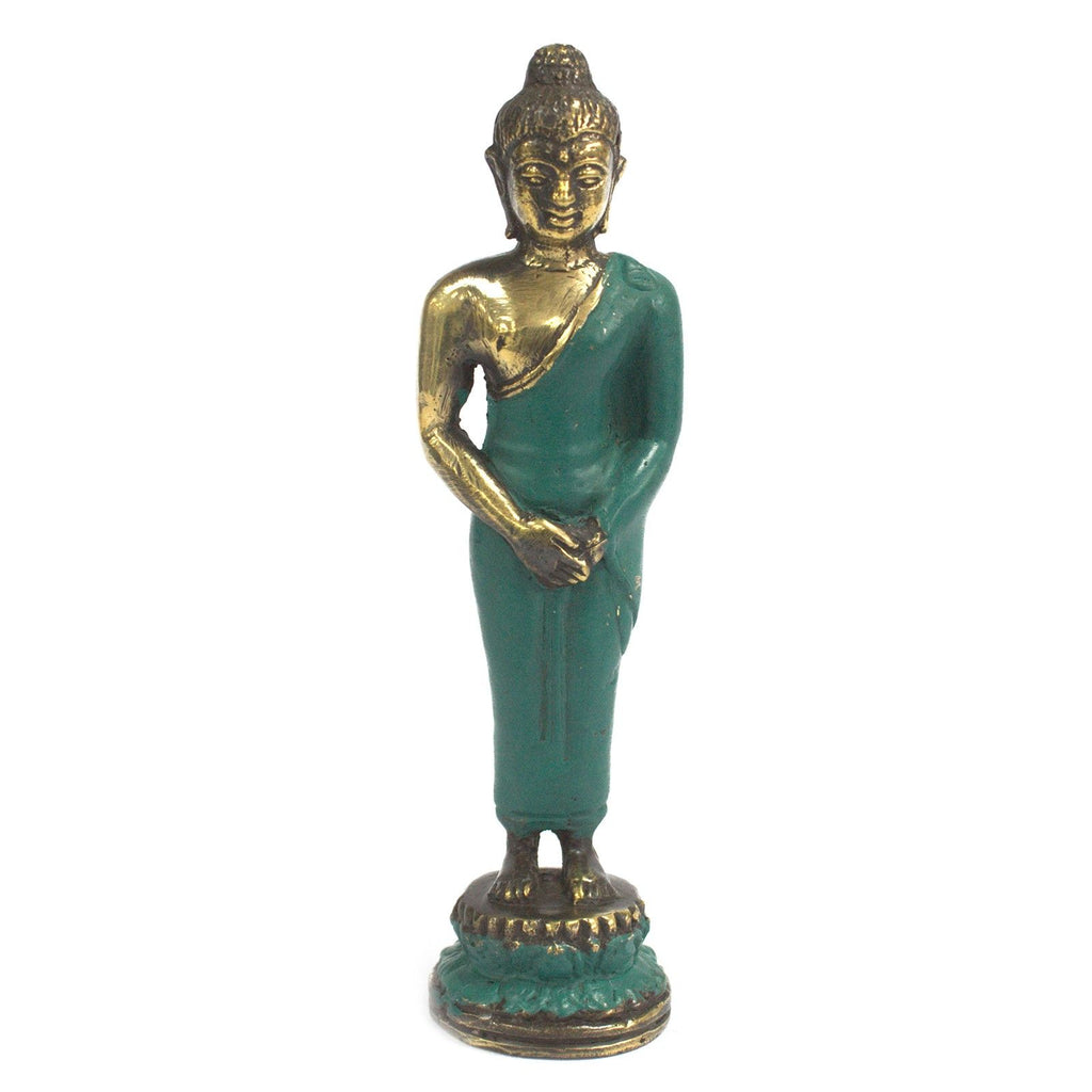 Med Standing Buddha Brass Fengshui Ornament for Elegant Home Decor