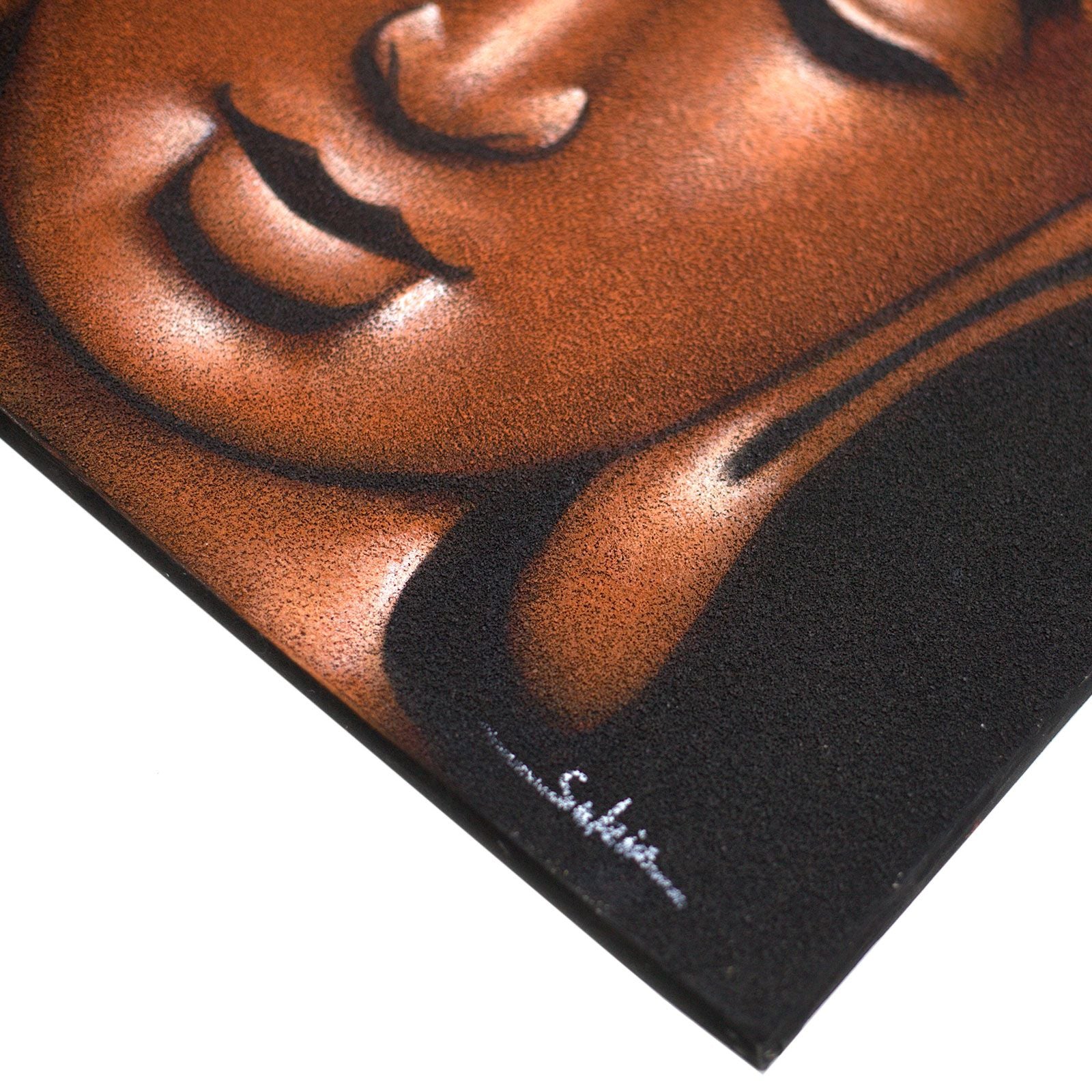 Buddha Painting in Copper Sand Finish for Elegant Home Decor