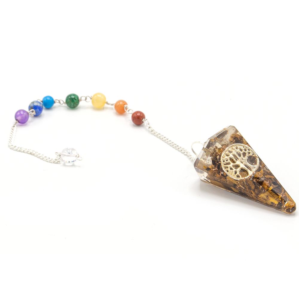 Orgonite Power Chakra Pendulum with Tree of Life Design