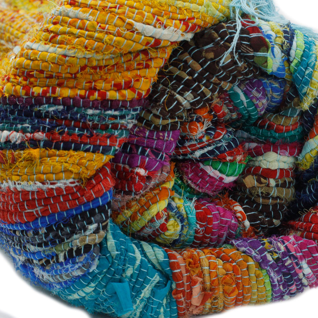 153 x 90cm Blue Luxury Rag Rug for Stylish Home Decor