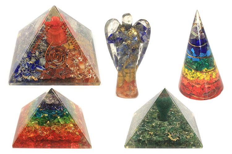 Stunning Orgonite Pyramid with Turquoise and Black Tourmaline
