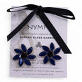 Royal Blue Vintage Glass Flower Earrings for Elegant Style