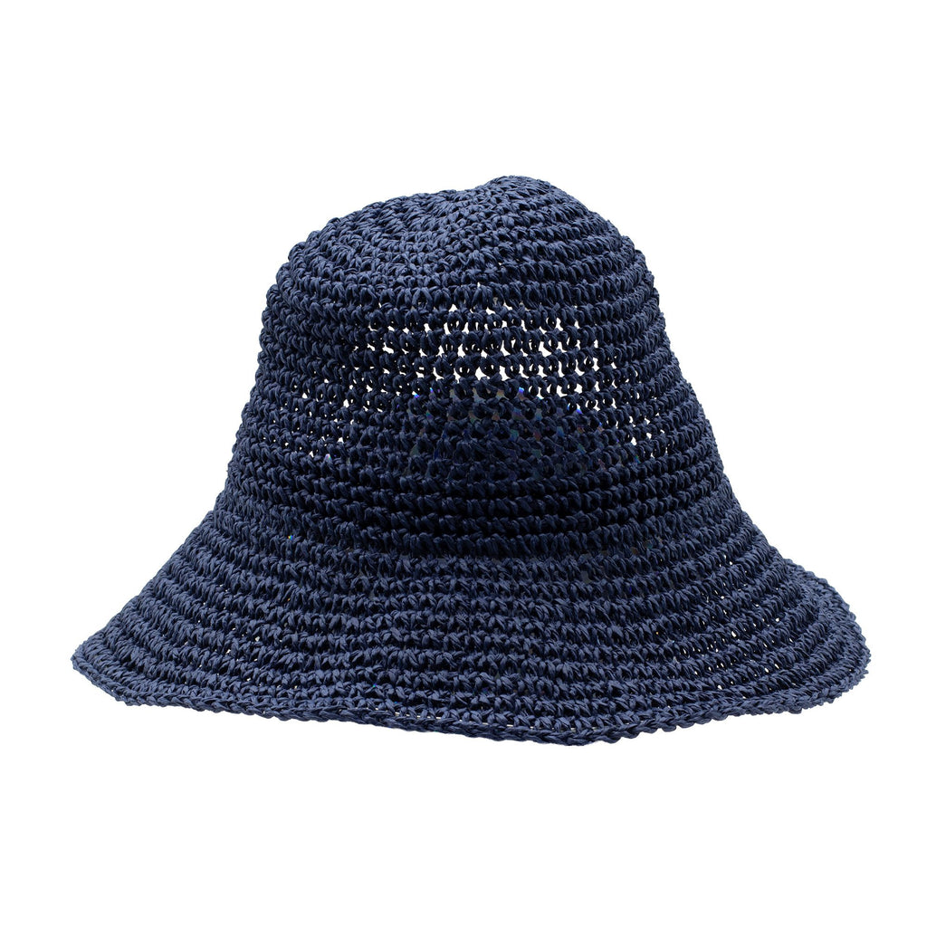Nomad Sari Floppy Straw Sun Hat in Navy Blue for Summer Style