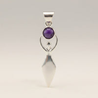 Indian Devotional Pendant - Silver Plated (45cm Cord)- Goddess Amethyst