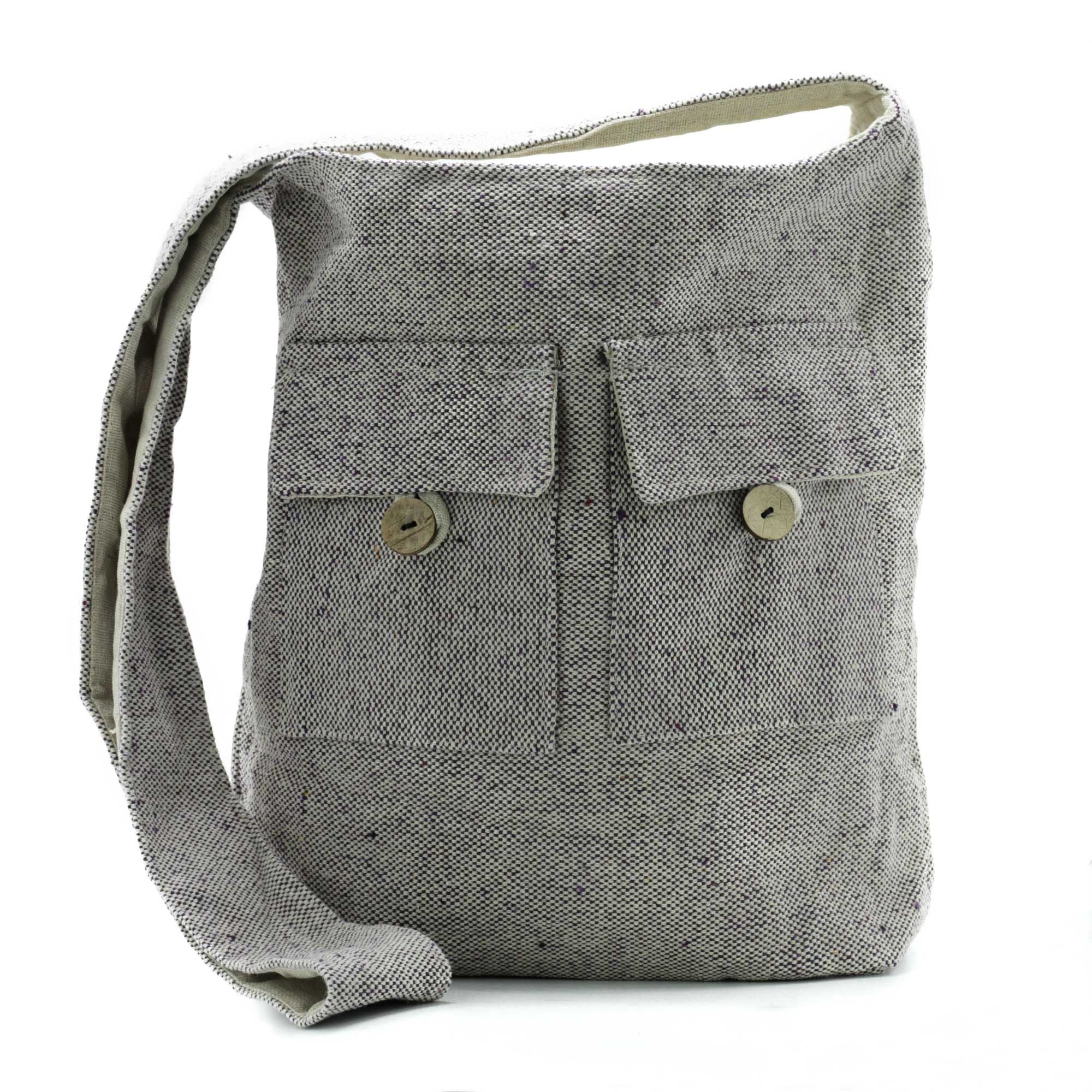 Natural Tones Large Two Pocket Bag in Soft Lavender for Daily Use