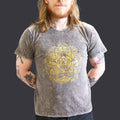 Nomad Sari Stonewashed Cotton T Shirt with Hamsa Design Grey